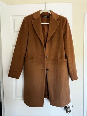 Lauren Ralph Lauren Chestnut Single-Breasted Wool-Blend Trench Coat